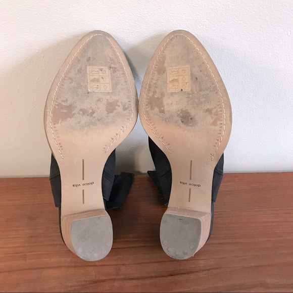 Dolce Vita | Open Heel Suede Leather Ankle Boots Black - Picture 6 of 8